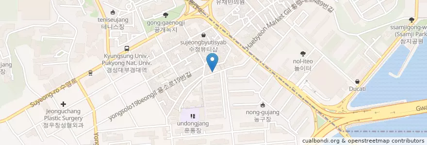 Mapa de ubicacion de 한겨레치과 en Korea Selatan, 부산, 남구.