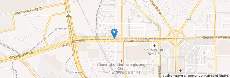 Mapa de ubicacion de 변내과의원 en 대한민국, 부산, 부산진구, 부전동.