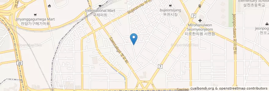 Mapa de ubicacion de 경원 정형외과 en 大韓民国, 釜山, 釜山鎮区, 釜田洞.