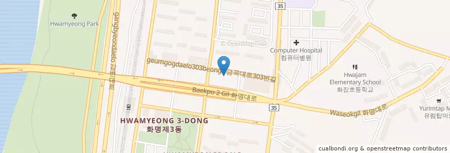 Mapa de ubicacion de 상화한의원 en 대한민국, 부산, 북구, 화명동.