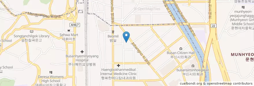 Mapa de ubicacion de 신통의원 en Coreia Do Sul, Busan, 동구, 범일동.