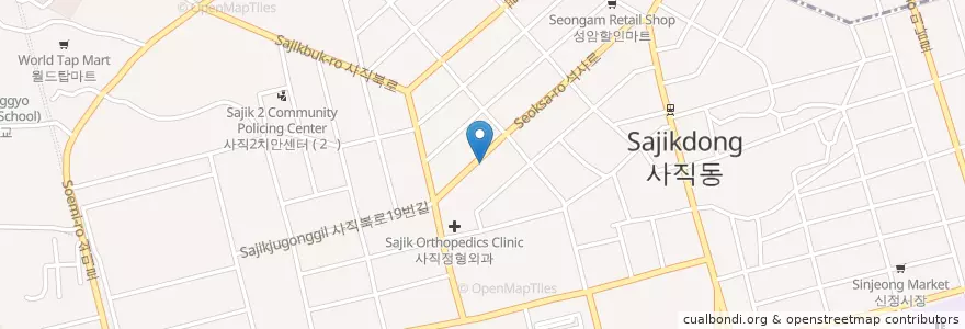 Mapa de ubicacion de 대건한의원 en 대한민국, 부산, 동래구, 사직동.