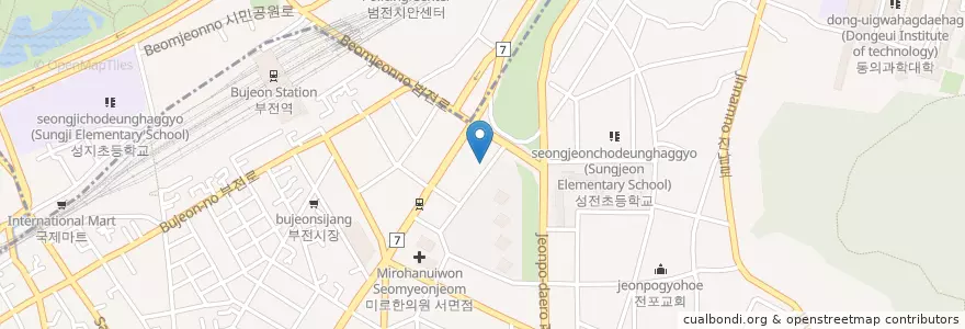 Mapa de ubicacion de 미래건강메디컬센터 en 韩国/南韓, 釜山, 釜山鎮區, 전포동.