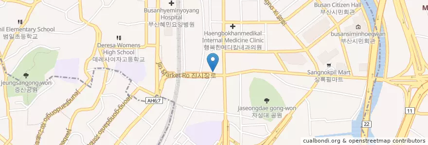 Mapa de ubicacion de 대성한의원 en 대한민국, 부산, 동구, 범일동.