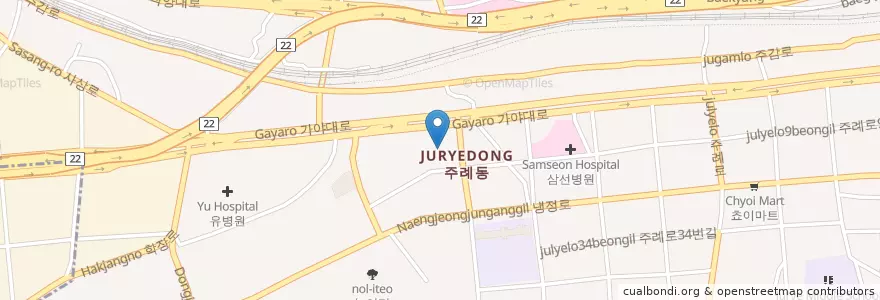 Mapa de ubicacion de 참소망연합의원 en 대한민국, 부산, 사상구, 주례동.