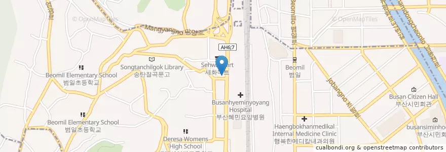 Mapa de ubicacion de 행복한미래의원 en كوريا الجنوبية, بسان, 범일동.