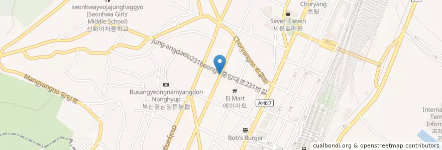 Mapa de ubicacion de 초량한의원 en 韩国/南韓, 釜山, 東區, 초량동.