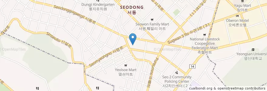 Mapa de ubicacion de Idonggyu Orthopedics Clinic en South Korea, Busan, Seo-Dong.