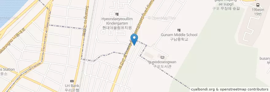 Mapa de ubicacion de 이쁘지오 en Zuid-Korea, Busan, 사상구, 북구, 구포동.