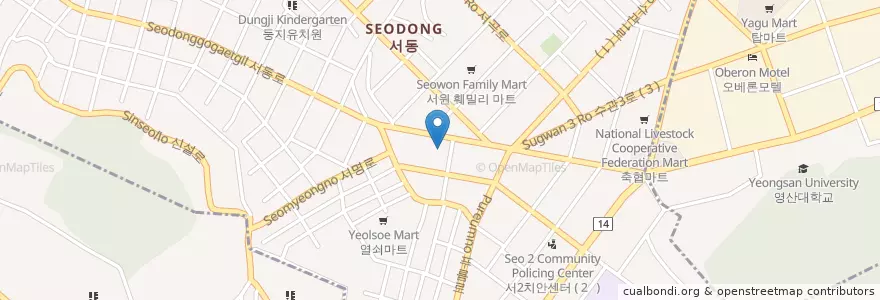 Mapa de ubicacion de 세웅종합병원 en 韩国/南韓, 釜山, 서동.