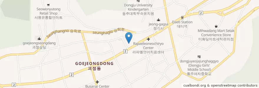 Mapa de ubicacion de 해인한의원 en Corée Du Sud, Busan, 사하구, 괴정동.