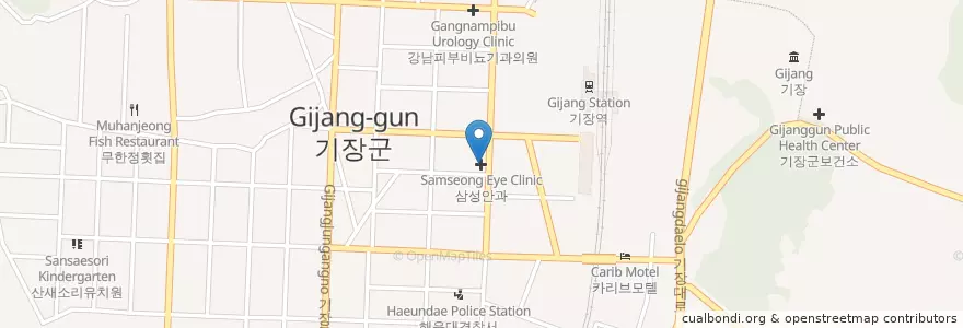Mapa de ubicacion de 삼성안과 en 韩国/南韓, 釜山, 機張郡, 기장읍.