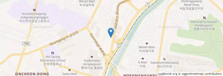 Mapa de ubicacion de Areum Hospital en South Korea, Busan, Dongnae-Gu, Oncheon-Dong.
