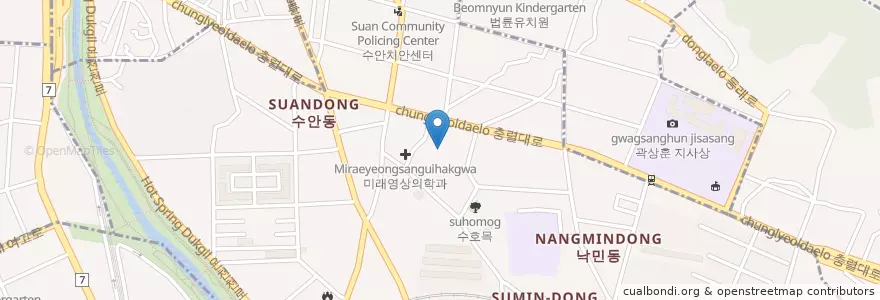 Mapa de ubicacion de 내추럴 성형외과 en Zuid-Korea, Busan, 동래구, 수민동.