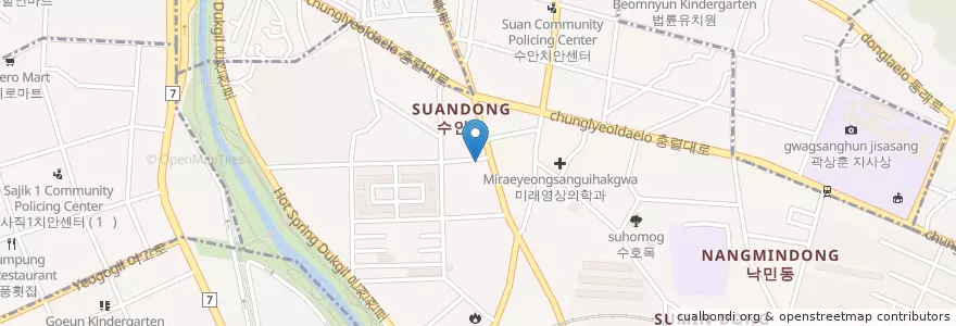 Mapa de ubicacion de 춘해간호조무학원 en كوريا الجنوبية, بسان, 동래구, 수민동.
