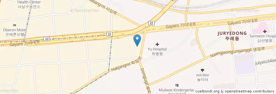 Mapa de ubicacion de 주례자연병원 en Corée Du Sud, Busan, 사상구, 주례동.