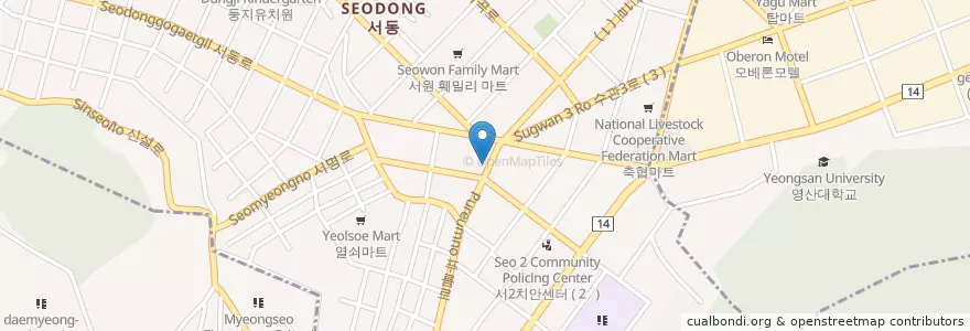 Mapa de ubicacion de 제일병원 en Korea Selatan, 부산, 서동.