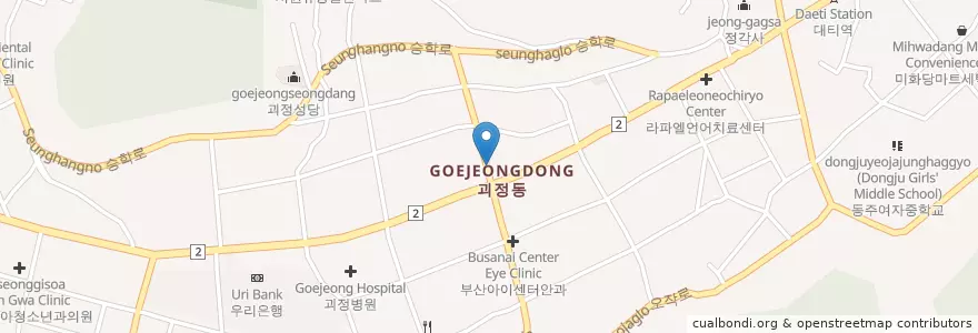 Mapa de ubicacion de 동산병원 en کره جنوبی, بوسان, 사하구, 괴정동.