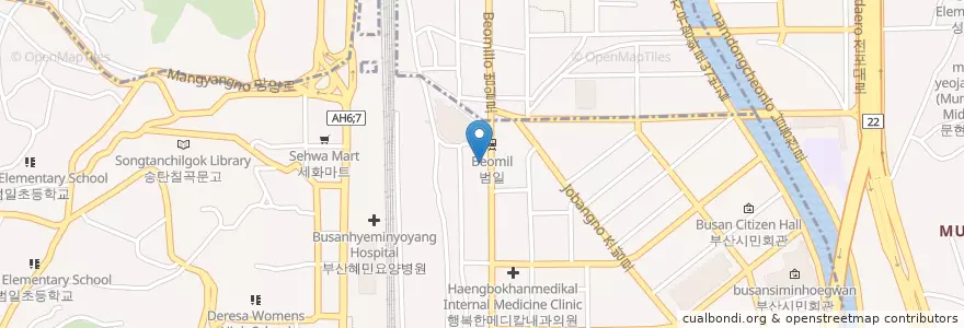 Mapa de ubicacion de 문화병원 en Corée Du Sud, Busan, 범일동.