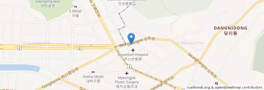 Mapa de ubicacion de 부산본병원 en 大韓民国, 釜山, 沙下区, 堂里洞.