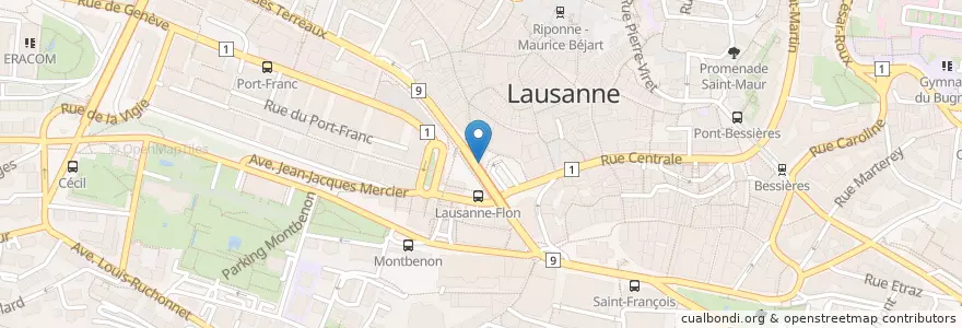 Mapa de ubicacion de Oli My en Schweiz, Waadt, District De Lausanne, Lausanne.