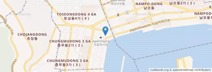 Mapa de ubicacion de 다솜의원자갈치점 en Coreia Do Sul, Busan.