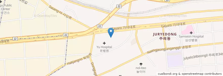 Mapa de ubicacion de 삼선한방병원 en 韩国/南韓, 釜山, 沙上區, 주례동.
