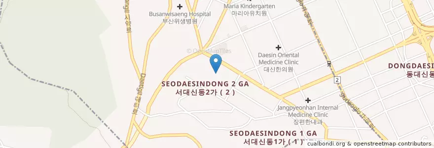 Mapa de ubicacion de 서정민 성형외과 en 대한민국, 부산, 서구, 서대신동.