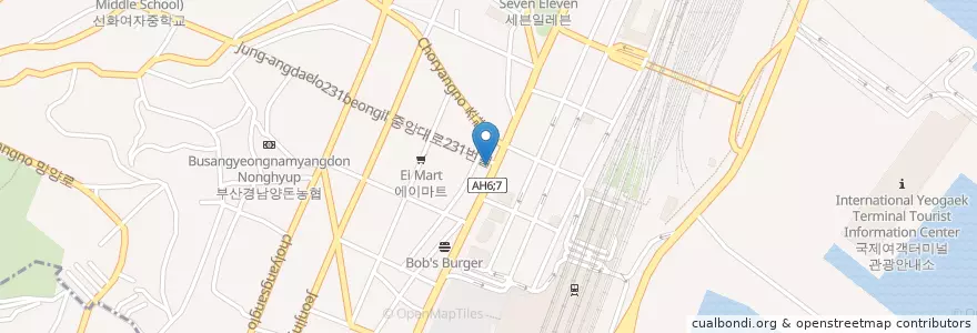 Mapa de ubicacion de 세브란스 메디컬스킨케어 en Coreia Do Sul, Busan, 동구, 초량동.