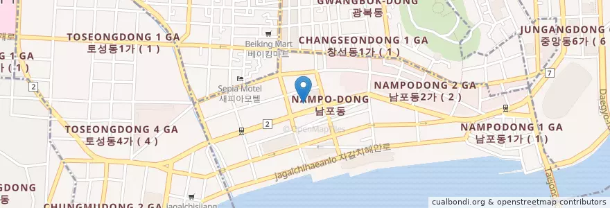 Mapa de ubicacion de 이환우산부인과 en Zuid-Korea, Busan, 남포동.