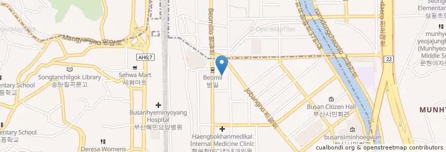 Mapa de ubicacion de Yeosarang Oriental Medicine Clinic en South Korea, Busan, Beomil-Dong.
