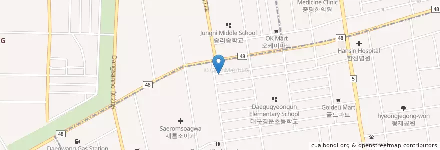 Mapa de ubicacion de 대경한의원 en Güney Kore, Daegu, 서구, 달서구, 내당동.