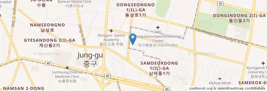 Mapa de ubicacion de 김앤송성형외과 en Республика Корея, Тэгу, 중구, 성내동.