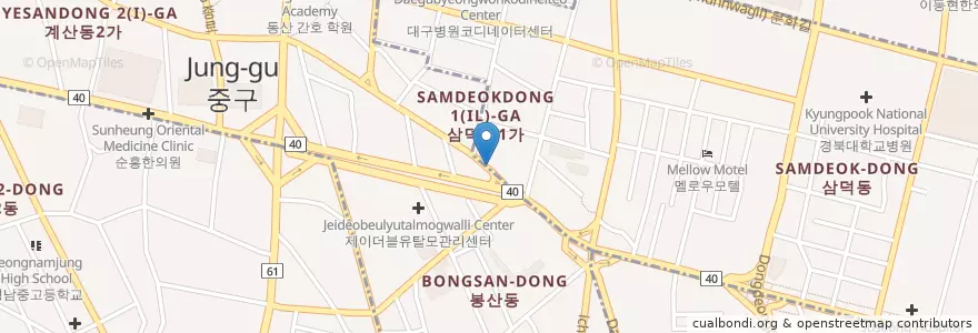 Mapa de ubicacion de 동서치과병원 en Corea Del Sud, Daegu, 중구, 성내동.
