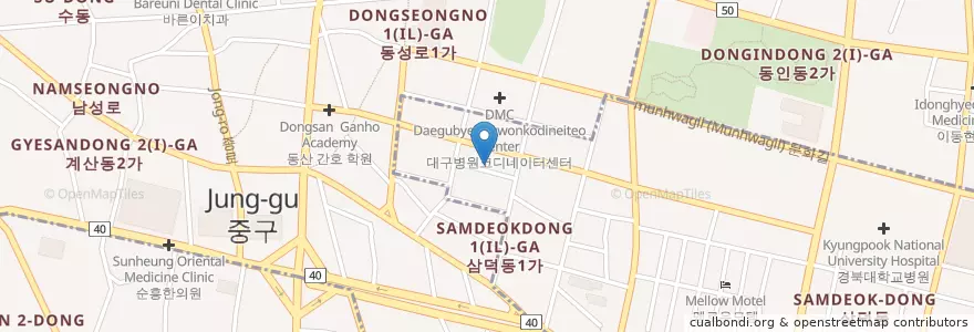 Mapa de ubicacion de 홍정수 성형외과의원 en 韩国/南韓, 大邱, 中區, 성내동.