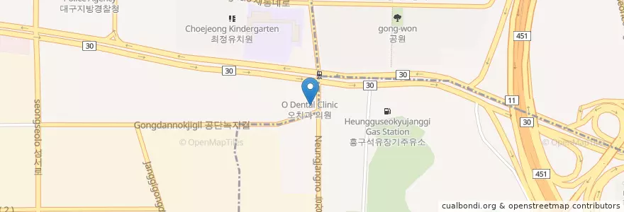 Mapa de ubicacion de Seongseoeoneochiryosil en South Korea, Daegu, Dalseo-Gu.