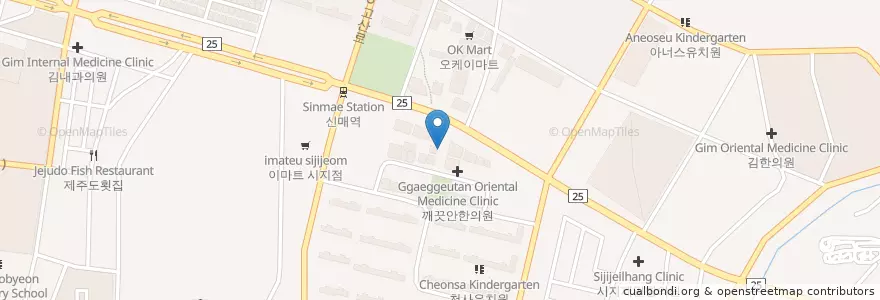 Mapa de ubicacion de 대구학문외과의원 en Республика Корея, Тэгу, 수성구, 고산동, 고산동.
