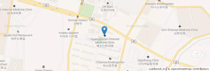 Mapa de ubicacion de 오성치과병원 en Coreia Do Sul, Daegu, 수성구, 고산동, 고산동.