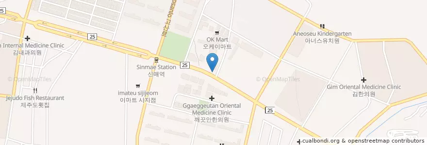 Mapa de ubicacion de 탑연합비뇨기과 시지점 en Südkorea, Daegu, Suseong-Gu, 고산동.