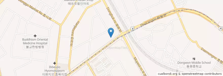 Mapa de ubicacion de 대동병원 en Südkorea, Daegu, Dong-Gu, 효목동, 효목동.