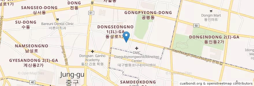 Mapa de ubicacion de 퀸성형외과 en Korea Selatan, Daegu, 중구, 성내동.