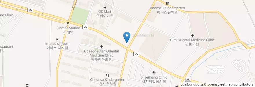 Mapa de ubicacion de 신정식한의원 en Corée Du Sud, Daegu, 수성구, 고산동.