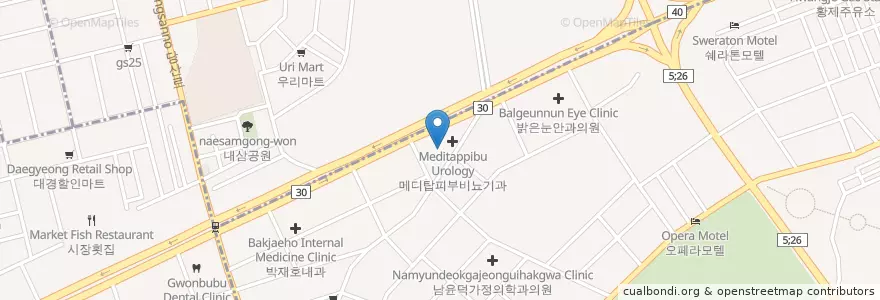 Mapa de ubicacion de Seochanghun Oriental Medicine Clinic en South Korea, Daegu, Dalseo-Gu, Duryu-Dong.