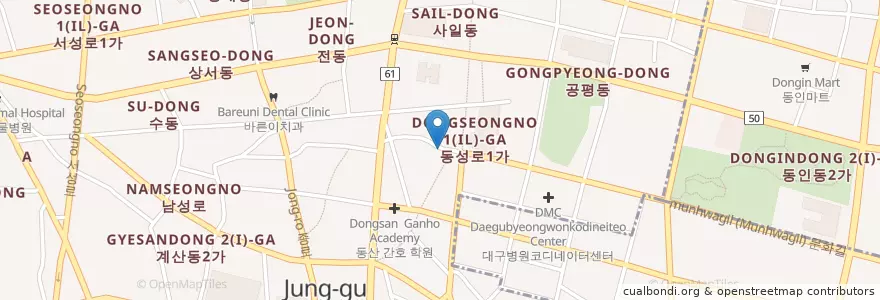 Mapa de ubicacion de BS성형외과 en Республика Корея, Тэгу, 중구, 성내동.