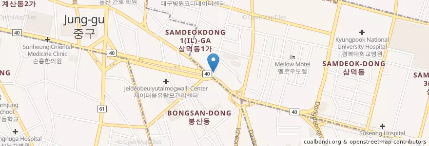 Mapa de ubicacion de 메디하트내과 en Coreia Do Sul, Daegu, 중구, 성내동.