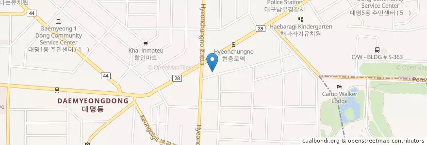 Mapa de ubicacion de 행복을심는치과 남대구점 en 韩国/南韓, 大邱, 南區, 대명동.
