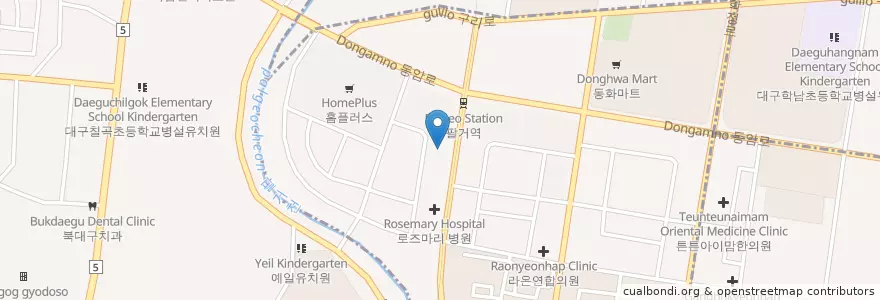 Mapa de ubicacion de 삼성항미나외과 en 대한민국, 대구, 북구, 동천동.