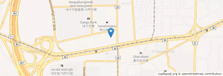 Mapa de ubicacion de 로제피부과 en Corée Du Sud, Daegu, 달서구.