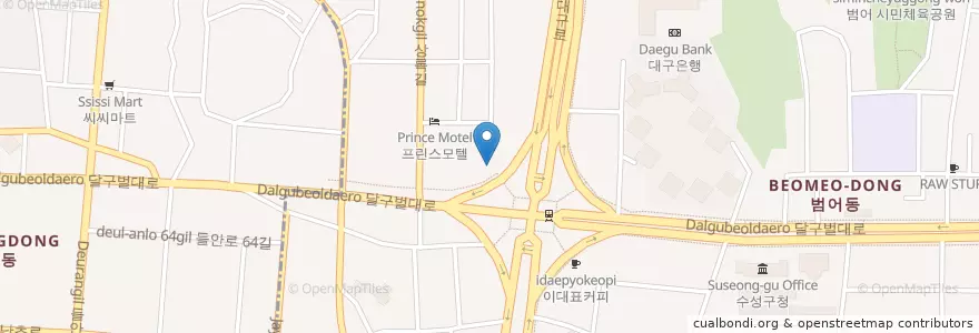 Mapa de ubicacion de 건강백세 en Corea Del Sud, Daegu, 수성구, 범어동.