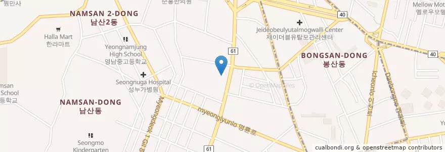 Mapa de ubicacion de 박창석치과 en 韩国/南韓, 大邱, 中區, 남산동.